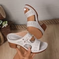 thumbnail image 4 of Sandalias de la Boca Del Pez Del Tacón Del Bloque Brillante de las Zapatillas de Verano de las Mujeres, Zapatos de la Correa Del Tobillo Del Tacón Grueso Del Cuero de Patente, 4 of 9