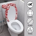 thumbnail image 4 of HELLHERO Stylish Gifts 2 Pcs Set Toilet Covers Set, Elastic Bottom Polyester Toilet Lid Covers & Dust-Proof, Easy to Clean, Elastic Installation, Reusable Candy Cane, 4 of 8
