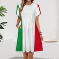 thumbnail image 2 of Flag of Italy Women's Dress Short Sleeve Summer Sundress Summer Women Clothes, 2 of 7