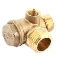 thumbnail image 6 of 3 Port Brass Air Compressor Male Threaded Check Valve Tube Connector Tool Air Pressure Tank and Compressor Piston Pump, 6 of 9