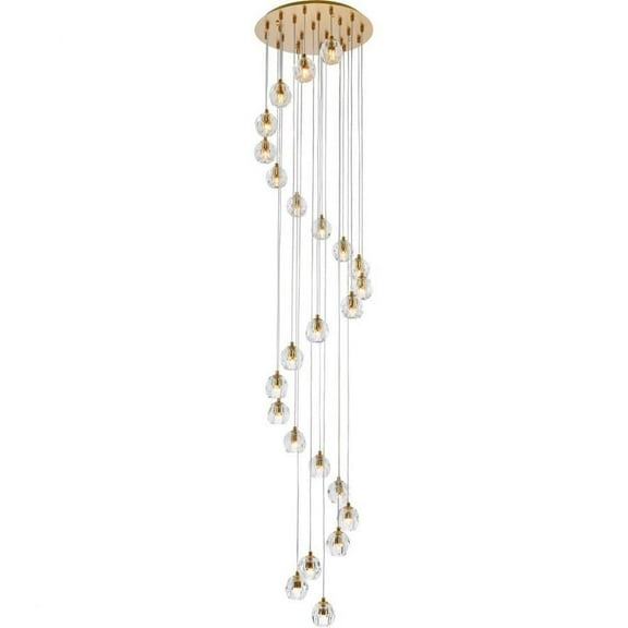 24 Light Pendant-Gold Finish-Royal Cut Crystal Type Bailey Street Home 390-Bel-4363567