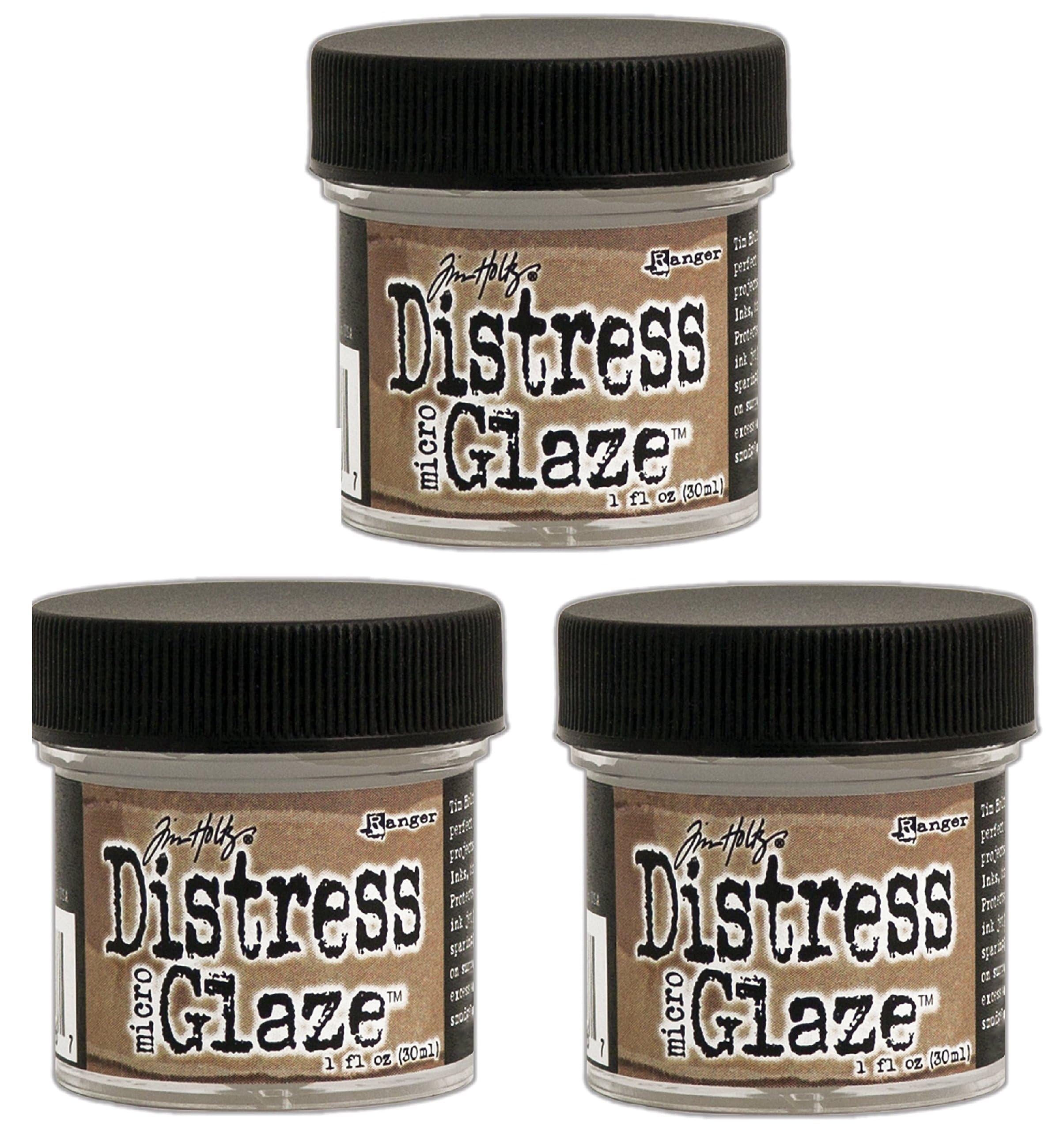 Ranger Micro Glaze Bundle - 3 Jars of Distress Micro Glaze with Trebbies Detail Sticks