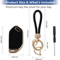 thumbnail image 6 of Key Fob Cover Compatible with Kia Telluride Sorento K4 K5 EV5 Sportage Carnival GT-Line Soft TPU Leather Keychain Case Holder Protector,Black, 6 of 7