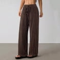 thumbnail image 5 of Women's Casual Loose Striped Wide-Leg Trousers, Elastic Waist with Drawstring, Comfy Flowy Pants for Work, Travel, and Daily Wear, Pull-On Stretchy Palazzo Pants, Soft Polyester, 5 of 9