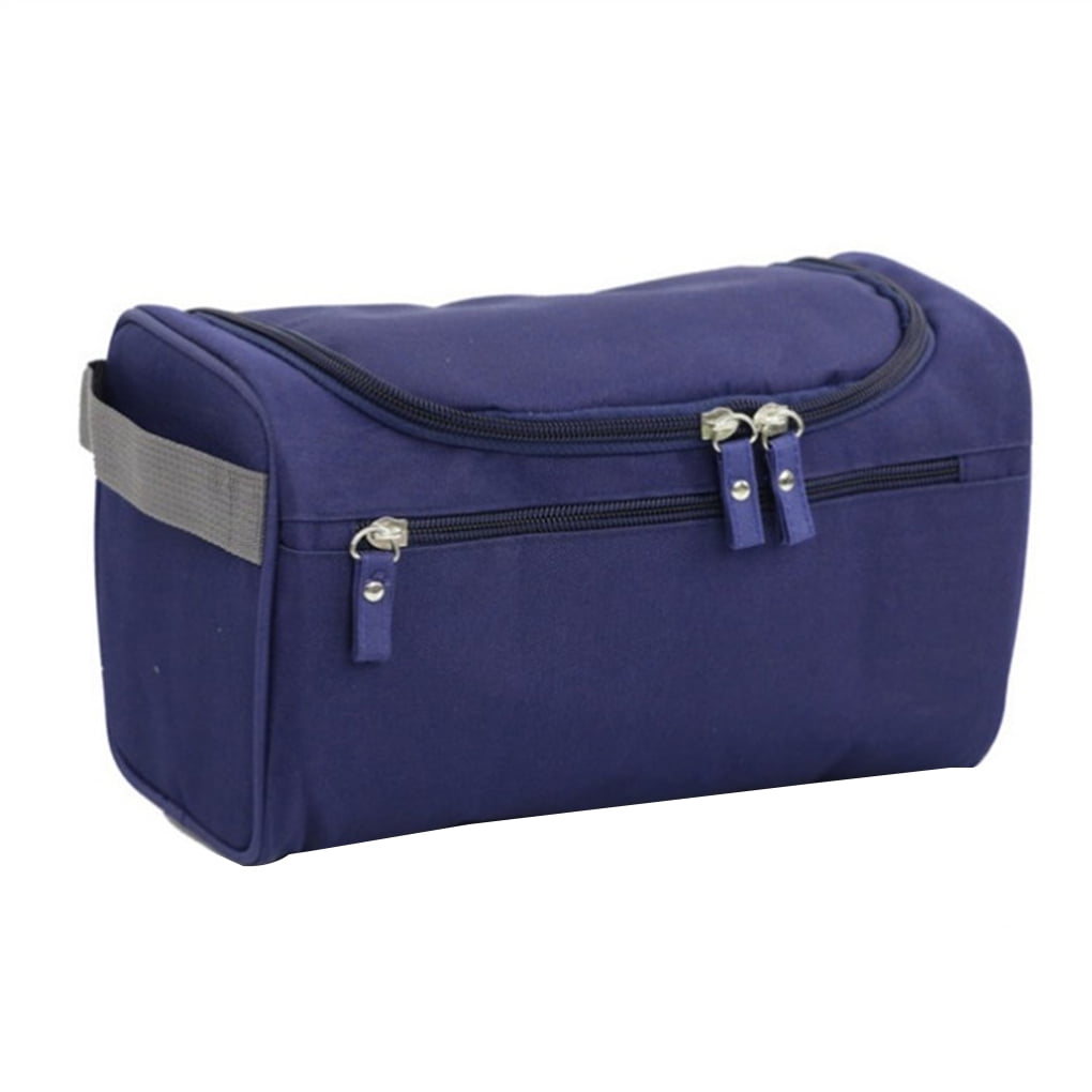 Men Toiletry Storage Bag Organizer Waterproof Large Capacity Male Cosmetic Case Travel Tote, Navy Blue