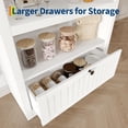 thumbnail image 5 of EastVita 72" Tall Arched Pantry Cabinet with Doors, 5-Tier Kitchen Pantry Cabinet with Adjustable Shelf & Black Handles, Wood Storage Cabinet for Dining Room, Kitchen, Living Room, 5 of 8