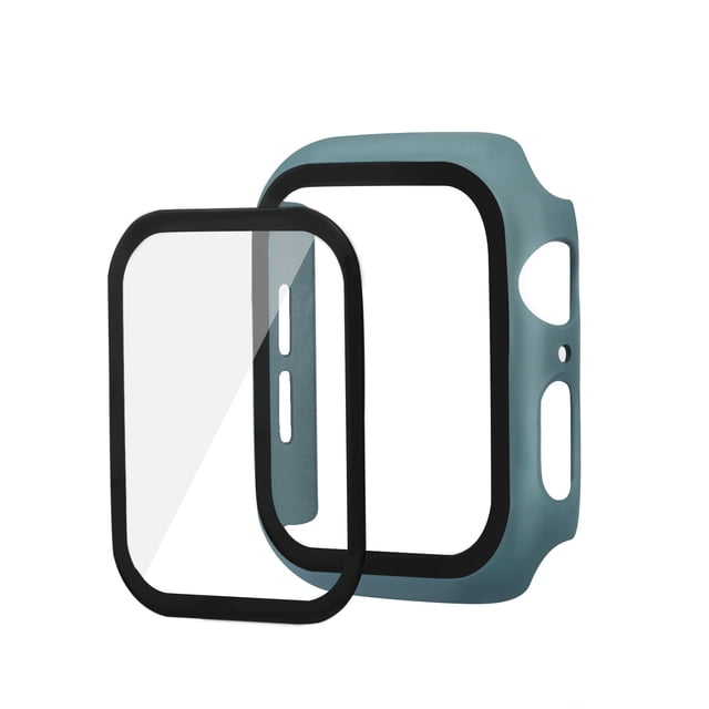 YSTINNG Étui Rigide en PC, Lot de 2, avec Protecteur d'Écran en Verre Trempé pour Apple Watch Series 8/7, Ultra Mince, Résistant aux Rayures, A311-001