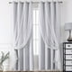 thumbnail image 1 of Zhuge Cortinas perforadas de estilo sencillo, cortinas de sombreado adecuadas para dormitorio, sala de estar, cocina (1 panel, 51,1" de largo x 39,3" de ancho, gris claro A86), 1 of 4