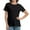 Black, variant on Womens Tops Short/Long Sleeve T-Shirts Fitted Crewneck Tee
