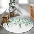 thumbnail image 3 of Round Rugs 3.3Ft, Teal Eucalyptus Leaves Round Area Rug Washable Indoor Throw Carpet, Spring Floral Summer Botanical Soft Non Slip Circle Rug for Laundry Room Patio Home Decor Aesthetic, 3 of 8