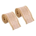 thumbnail image 1 of Unique Bargains 2.4' Wide 2.2 Yards Burlap Ribbon Lace Roll Wrapping Fabric Crafts Roll Pink 2 Pack, 1 of 6