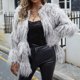 thumbnail image 2 of Prendas de abrigo para mujer, abrigo cálido de piel sintética, chaqueta de invierno con cuello en V, prendas de vestir exteriores sólidas Odeerbi ODB-3, 2 of 9