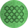 thumbnail image 1 of Ahgly Company Indoor Round Oriental Emerald Green Industrial Area Rugs, 5' Round, 1 of 4