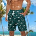 thumbnail image 2 of ZCFZJW Hawaiian Swim Trunks for Men Big and Tall Regular Fit Tropical Print Summer Bathing Suits Lightweight Casual Drawstring Elastic Waist Beach Shorts iwth Pockets Green M, 2 of 5