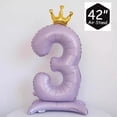 thumbnail image 2 of czcpp-42 Inch Standing Base Purple Number 3 Balloons With Crown, 3rd Birthday Decorations for Girls, 3rd Birthday Party Supplies, Happy Birthday Balloons. (Purple 3), 2 of 4