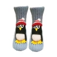 thumbnail image 4 of Calcetines de animales 3D suaves y gruesos, adorables, de punto, para dormitorio, hogar y sala de estar. Pingüino azul claro, 4 of 9