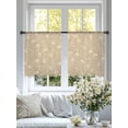 thumbnail image 4 of Beige Floral Sheer Curtains 45 Inch Length 2 Panels Set, Vintage Spring Botanical Flowers Voile Window Treatment Rod Pocket Small Kitchen Curtains Drapes for Bedroom 52"x45"x2, 4 of 7
