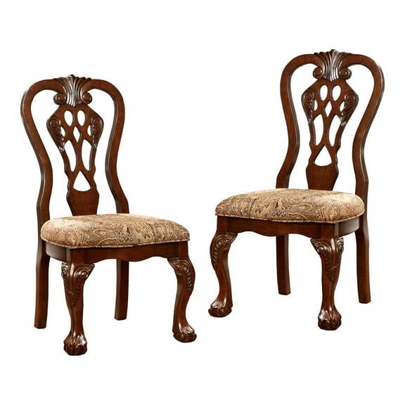 Furniture of America Wilson Wood Padded Dining Chair in Brown Cherry (Set of 2)