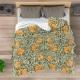 thumbnail image 5 of William Morris Vintage Floral Blanket,Rustic Soft Flannel Lightweight Blanket,Sage Green/Orange Botanical Throw Blanket for Living Room Sofa Decor,Gifts Blanket for Women Girls All Seasons 50x60 inch, 5 of 6