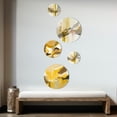 thumbnail image 3 of Designart "Mustard Yellow Retro I" Abstract Liquid Ink Metal Wall Art Set of 5 Piece, 3 of 5
