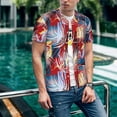 thumbnail image 6 of Lsque Hawaiian Style Pattern Mens Polo Golf Shirts Funny Graphics Shorts Sleeve Button Shirts Baseball T-shirt-3X-Large, 6 of 7