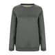 thumbnail image 3 of Qucoqpe - Camiseta de manga larga con cuello redondo para mujer, sudadera cálida de invierno con forro polar, blusa informal de color liso, blusa gris oscuro L, 3 of 8