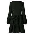 thumbnail image 7 of LLYwey Womens Maxi Dresses 2024 V-Neck Long Sleeve Solid Loose Dress Lantern Sleeve Fashion Dress New A-Line Dresses Black Xxl, 7 of 7