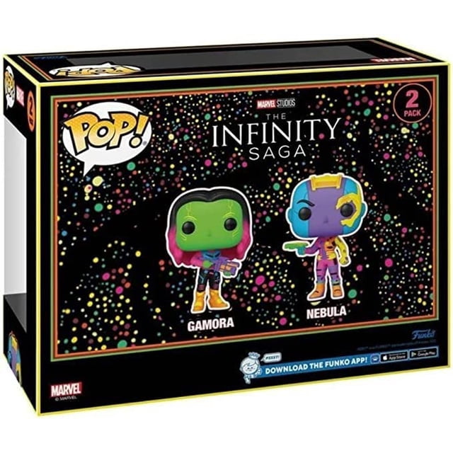 Pop! Exclusive Black Light Two Pack Marvel Guardians of The Galaxy Vol. 2 Gamora & Nebula #2 Funko -