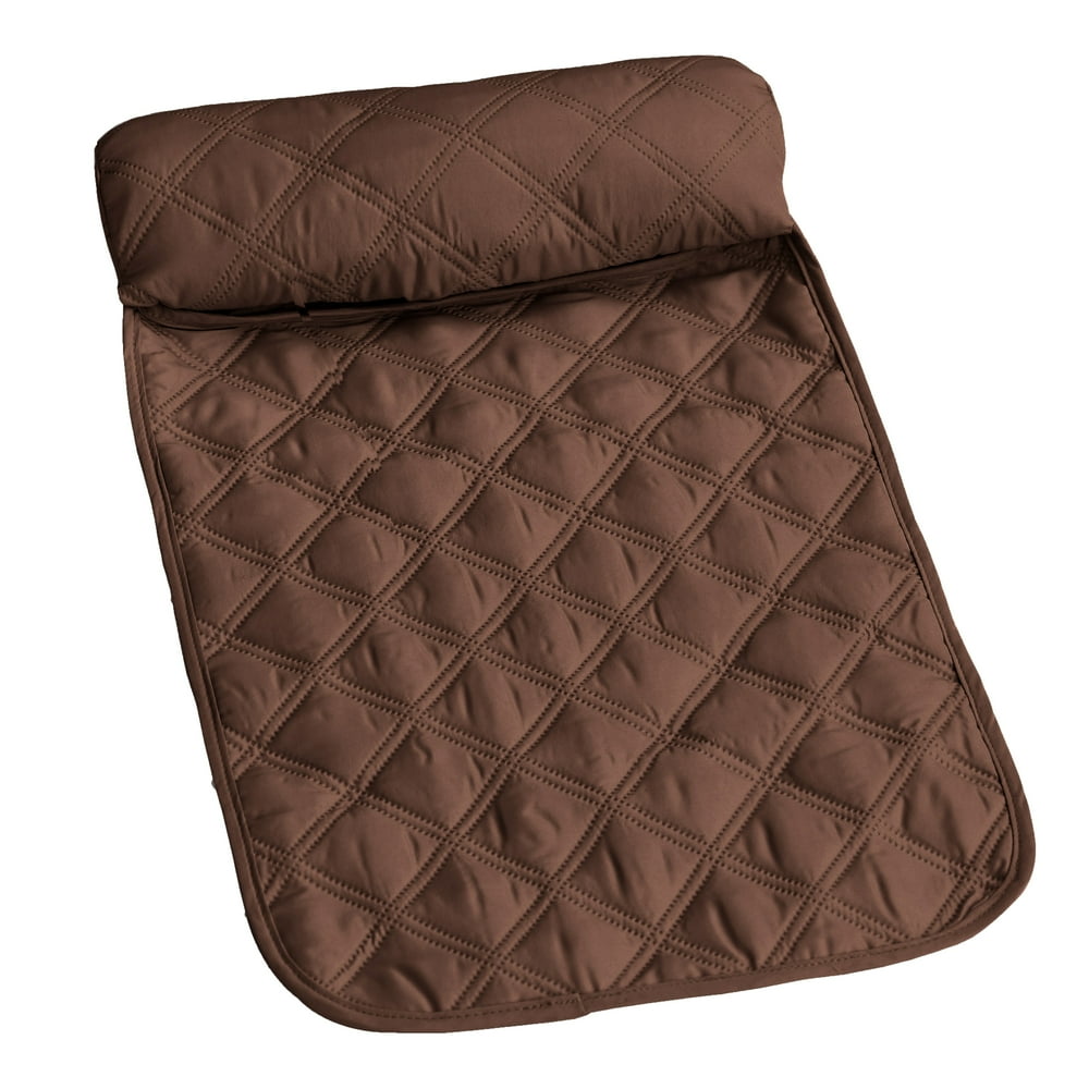 Diamond Quilted Fabric Neck Pillow with Removable Foam Insert