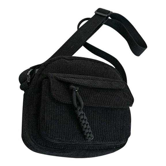 Corduroy Shoulder Bag Women, Small Crossbody Bag with Zipper, Casual Cloth Bag for Women, Compact Purse for Campus, Daily Errands & Light Travel