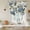 Blue, Green, Cream, variant on Blue Hydrangea Tie Up Curtains for Windows, Adjustable Balloon Window Shades, Retro Botanical Floral Farmhouse Kitchen Window Treatments Farmhouse Short Curtains with Rod Pocket 42"x45"