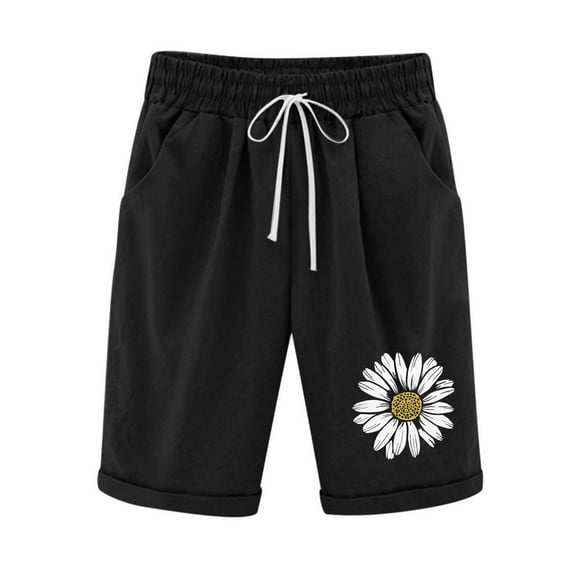 Shorts pour Femmes Décontractés à Taille Élastique, Pantalon à Cordon Imprimé Baseball, Shorts d'Été pour Femmes