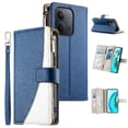 thumbnail image 4 of Funda cartera GANGXUN para Xiaomi Redmi 15C , cuero PU con tarjetero, cremallera, correa de mano, soporte y protección 754°, 4 of 6