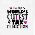 thumbnail image 4 of Inktastic I'm the Worlds Cutest Tax Deduction Pink Hearts Boys or Girls Baby Bodysuit, 4 of 5