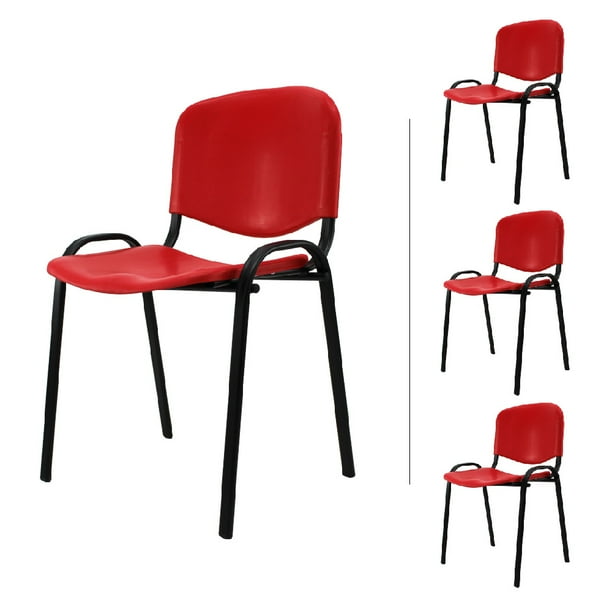 Set de 4 Sillas de Visita Mundo In ISO Nova Rojo Casa-Sala de Espera