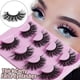 thumbnail image 2 of Fluffy Mink Lashes Natural Look D Curl Eyelashes Wispy Cat Eye Lashes Pack Long Volume Lashes 4pairs, 2 of 5