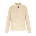 thumbnail image 3 of Blusa y camisa de manga larga con cuello vuelto para hombre, suéter holgado con botones y solapa, blusa de manga larga con solapa para hombre, 3 of 5