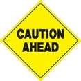 thumbnail image 2 of Voss Signs 410 Ca Yr Yellow Plastic Reflective Sign 12" - Caution Ahead, 2 of 2