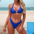 thumbnail image 2 of Fewfanhot Women's Swimwear Bikini Set High Waisted Twist Swimsuit Colorblock Halter Two Piece Bathing Suit, 2 of 7