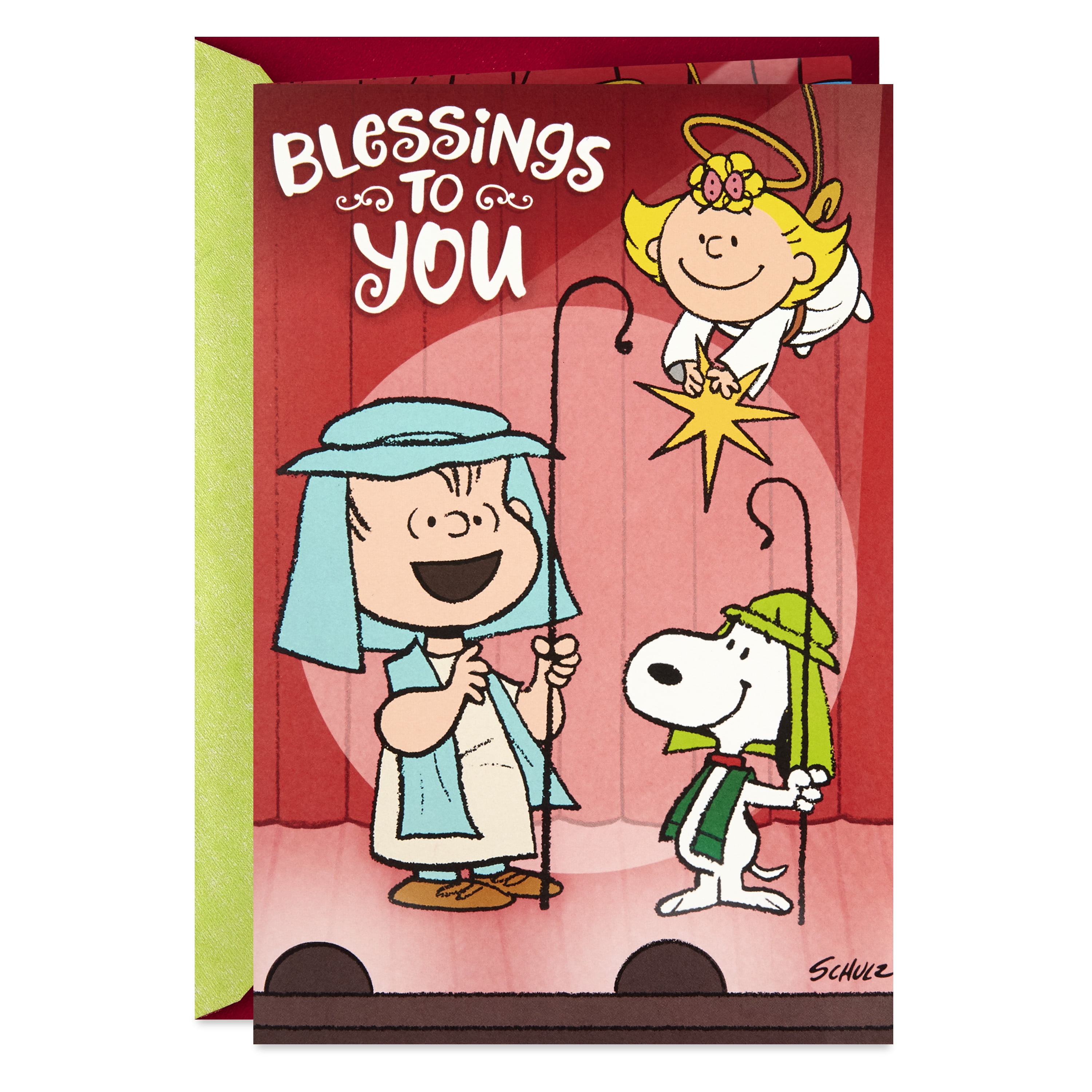 Hallmark Pop Up Religious Peanuts Christmas Card with Song (Blessings to You)