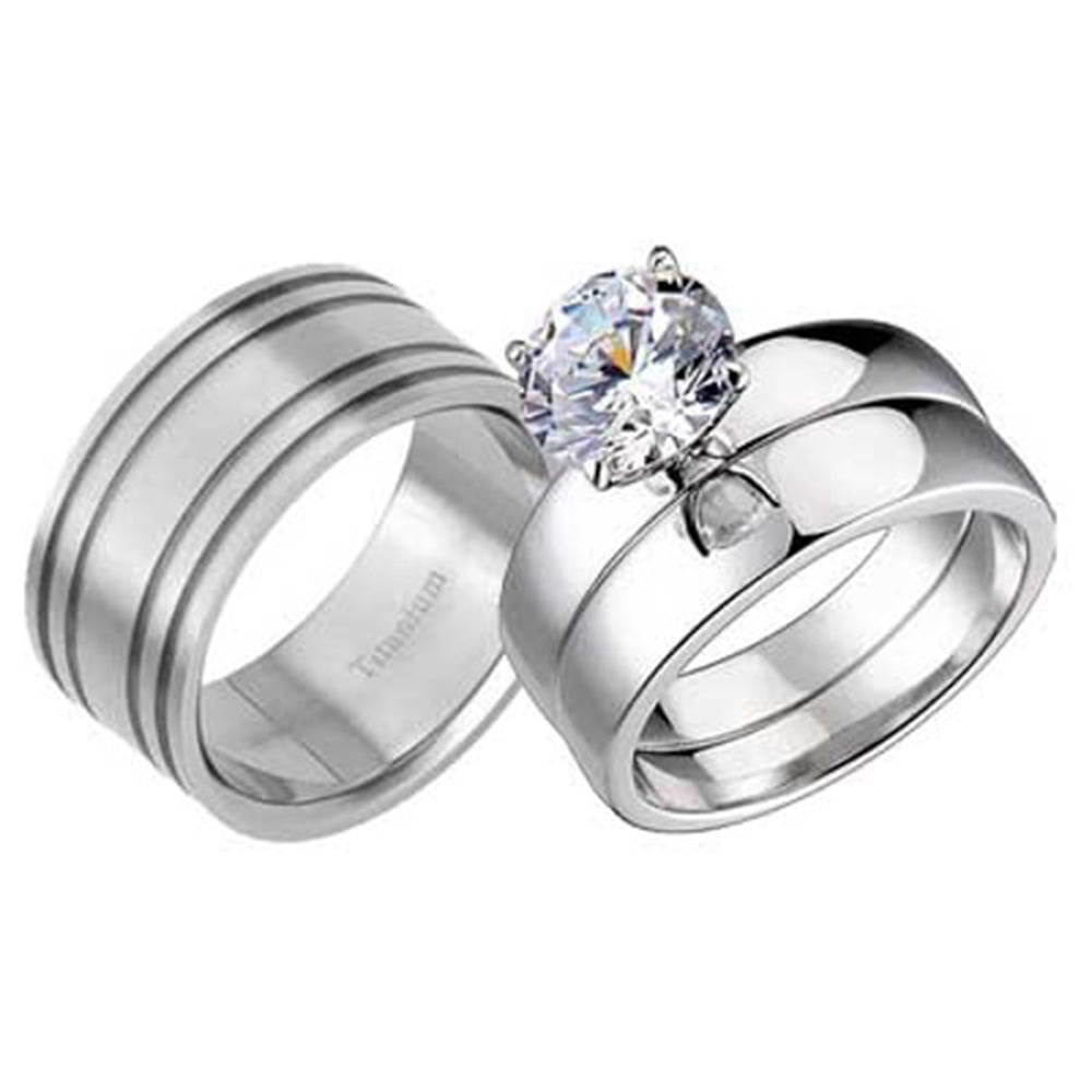 11mm Sterling Silver Cubic Zirconia Wedding And Engagement Ladies Ring