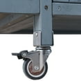 thumbnail image 5 of Outdoor Grill Table with Storage Cabinet and Stainless Steel Top, Kitchen Island Outdoor Grill Prep Table with Movable Door Leaf, 1 Drawer, Towel Rack, Lockable Wheels, for Lawn Garden, Blue+Grey, 5 of 9