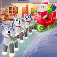 thumbnail image 4 of Papá Noel inflable Turnmeon en trineo navideño de 3,6 m con perros, 4 of 9