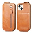 thumbnail image 2 of SaniMore for iPhone 14 Magnetic Closure Top & Bottom Flip Wallet Case, Premium PU Leather Cover with Car Mount Card Slot & Adjustable Kickstand Full Body Protective Shell, Brown, 2 of 9