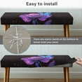 thumbnail image 5 of Whosucclay Rose Butterfly Star Print Stretch Dining Bench Cover Dustproof Removable Slipcover for Living Room, Bedroom, Kitchen, Hotel, Party - Rectangle Bench Seat Protector Cover, 5 of 7