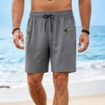 thumbnail image 2 of Besolor Mens Workout Shorts Straight Leg Elastic Wisted Drawstring Casual Lightweight Athletic Running Shorts with Pockets(Small,Gray), 2 of 7