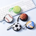 thumbnail image 3 of 1pc Mini Basketball/Football/Baseball Printed Coin Bag, Multi-functional Zipper Round Coin Purse, Portable Storage Bag, 3 of 6
