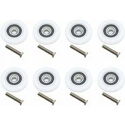 Rueda de rodillo para puerta, rodillos para mampara de ducha, rodillos para ducha, 8 piezas de repuesto deslizante para ducha con tornillo M4 (diámetro 19 mm)