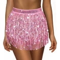 thumbnail image 2 of Belly Dance Hip Scarf Sequin Tassel Skirt Wrap Sparkly Rave Skirt for Women Festival of Carnival Sequin Tassel Skirt, 2 of 5
