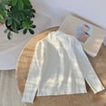 thumbnail image 3 of Kids Long Sleeve Shirt Girls 10-12 Casual Lettuce Trim Mock Neck T-Shirts for Kids Girls Fall Basic Top for Girls Cotton Girls Layer Top, 3 of 8